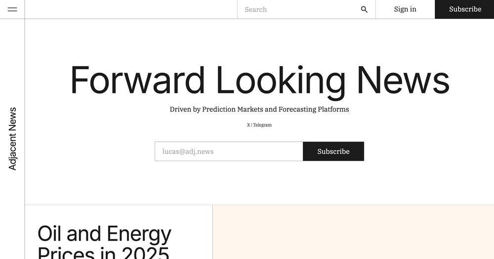 Screenshot of Adjacent News website