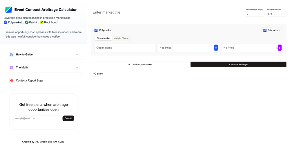 Screenshot of Eventarb website