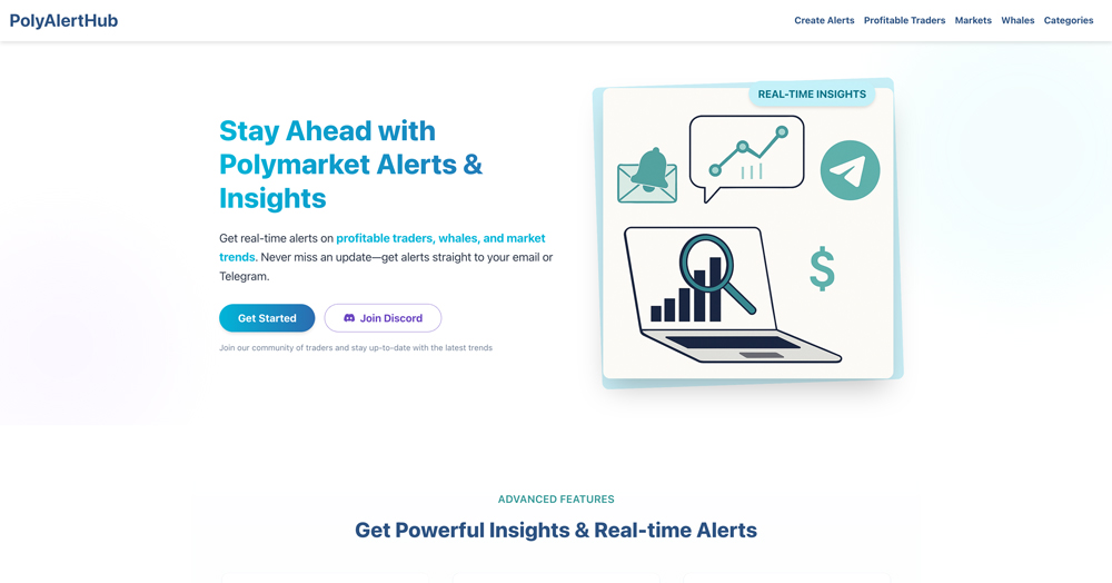 Screenshot of PolyAlertHub website