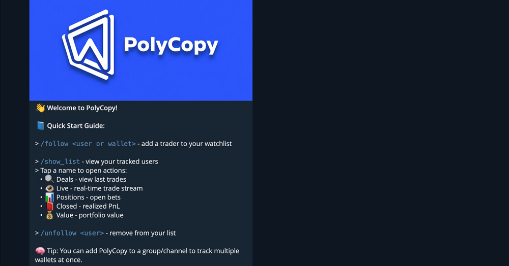 Screenshot of PolyCopy website