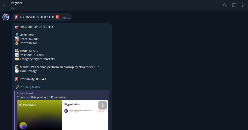 Screenshot of PolyIntel website