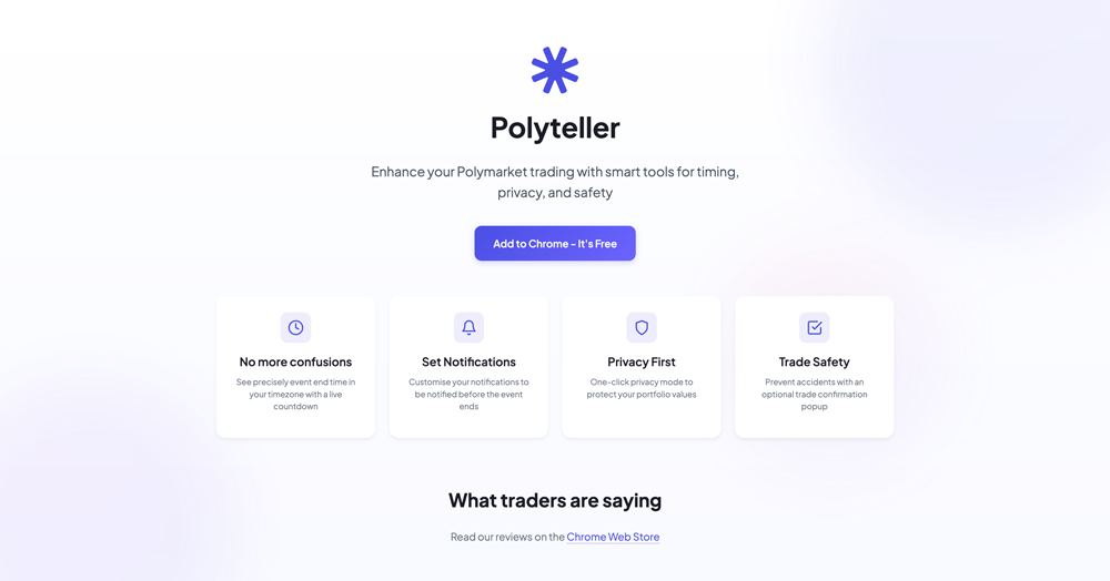 Screenshot of Polyteller website