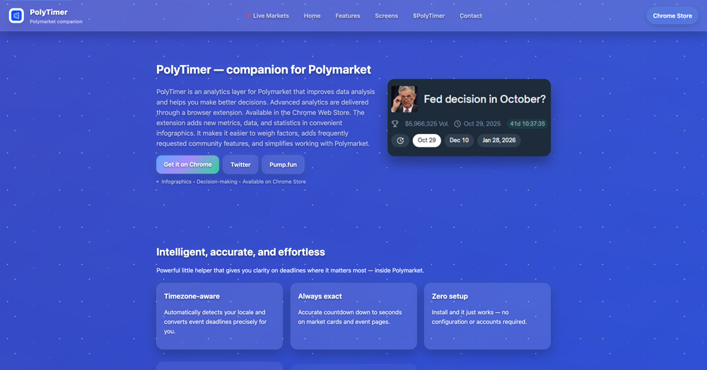 Screenshot of PolyTimer website