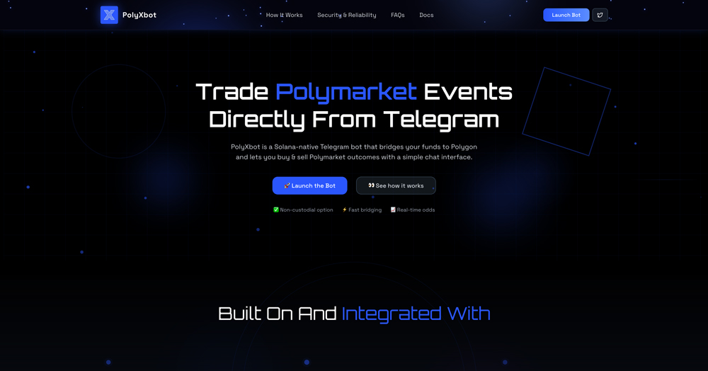 Screenshot of PolyXBot website