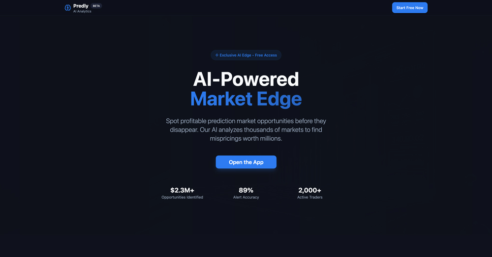 Screenshot of Predly website